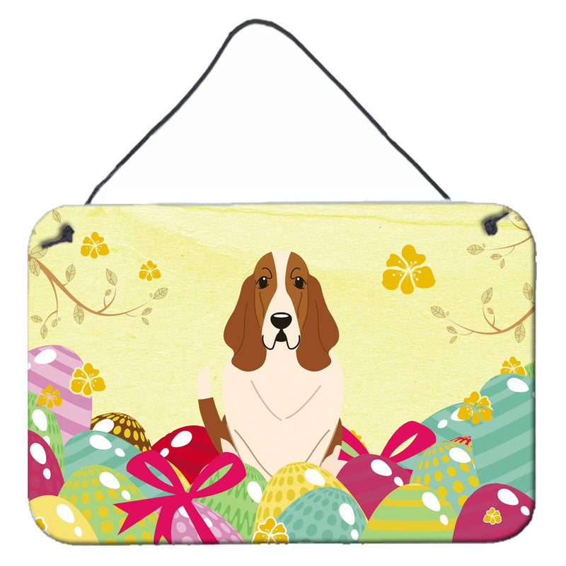 Easter Eggs Basset Hound Wall or Door Hanging Prints BB6021DS812