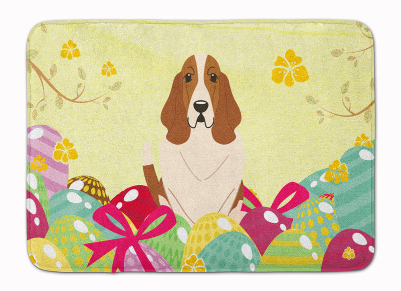 Easter Eggs Basset Hound Machine Washable Memory Foam Mat BB6021RUG