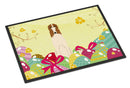 Easter Eggs Borzoi Doormat Indoor Outdoor 24H X 36W Front Door Mat Rugs for Entryway, Non Slip Washable Low Pile,