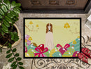 Easter Eggs Borzoi Doormat Indoor Outdoor 18H X 27W Front Door Mat Rugs for Entryway, Non Slip Washable