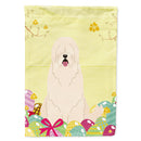 Easter Eggs South Russian Sheepdog House Flag 28x40 Porch Sleeve Pole Decorative Outside Yard Banner Artwork Wall Hanging, Polyester