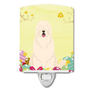 Easter Eggs South Russian Sheepdog Ceramic Night Light Compact, UL-Certified, Ideal for Bedroom, Bathroom, Nursery, Hallway, Kitchen, 6x4x3, Multicolor