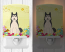 Easter Eggs West Siberian Laika Spitz Ceramic Night Light Compact, UL-Certified, Ideal for Bedroom, Bathroom, Nursery, Hallway, Kitchen, 6x4x3, Multicolor