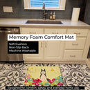 Easter Eggs West Siberian Laika Spitz Memory Foam Kitchen Mat Machine Washable Anti-Fatigue Cushion Comfort Bath or Kitchen Rug