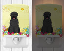 Easter Eggs Black Russian Terrier Ceramic Night Light Compact, UL-Certified, Ideal for Bedroom, Bathroom, Nursery, Hallway, Kitchen, 6x4x3, Multicolor