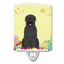 Easter Eggs Black Russian Terrier Ceramic Night Light Compact, UL-Certified, Ideal for Bedroom, Bathroom, Nursery, Hallway, Kitchen, 6x4x3, Multicolor