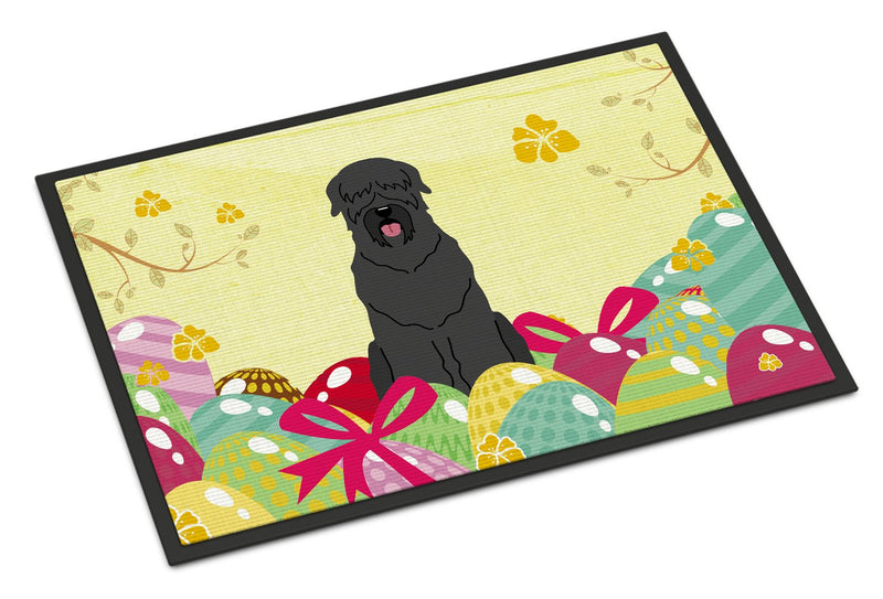 Easter Eggs Black Russian Terrier Indoor or Outdoor Mat 24x36 BB6026JMAT