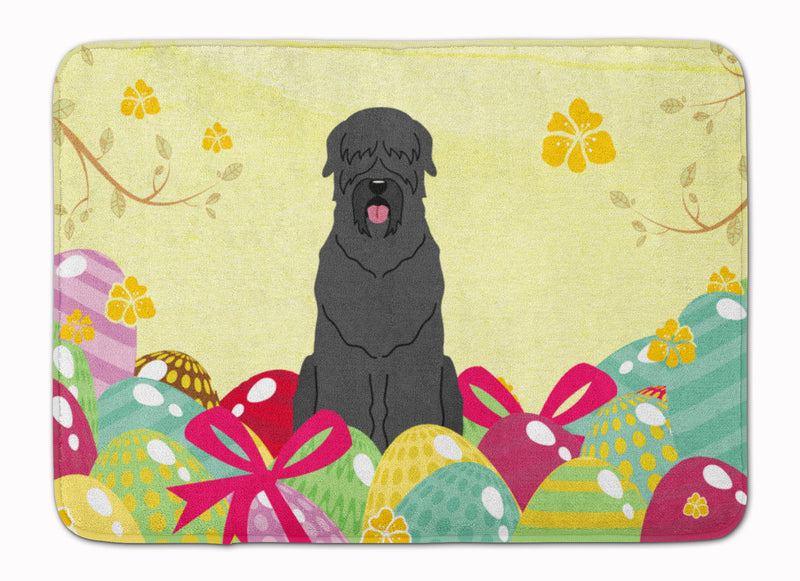 Easter Eggs Black Russian Terrier Machine Washable Memory Foam Mat BB6026RUG