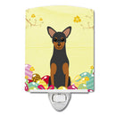 Easter Eggs Manchester Terrier Ceramic Night Light Compact, UL-Certified, Ideal for Bedroom, Bathroom, Nursery, Hallway, Kitchen, 6x4x3, Multicolor