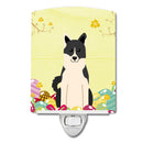 Easter Eggs Russo-European Laika Spitz Ceramic Night Light Compact, UL-Certified, Ideal for Bedroom, Bathroom, Nursery, Hallway, Kitchen, 6x4x3, Multicolor