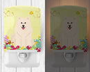 Easter Eggs Samoyed Ceramic Night Light Compact, UL-Certified, Ideal for Bedroom, Bathroom, Nursery, Hallway, Kitchen, 6x4x3, Multicolor