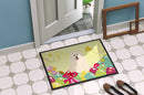 Easter Eggs Samoyed Doormat Indoor Outdoor 24H X 36W Front Door Mat Rugs for Entryway, Non Slip Washable Low Pile,