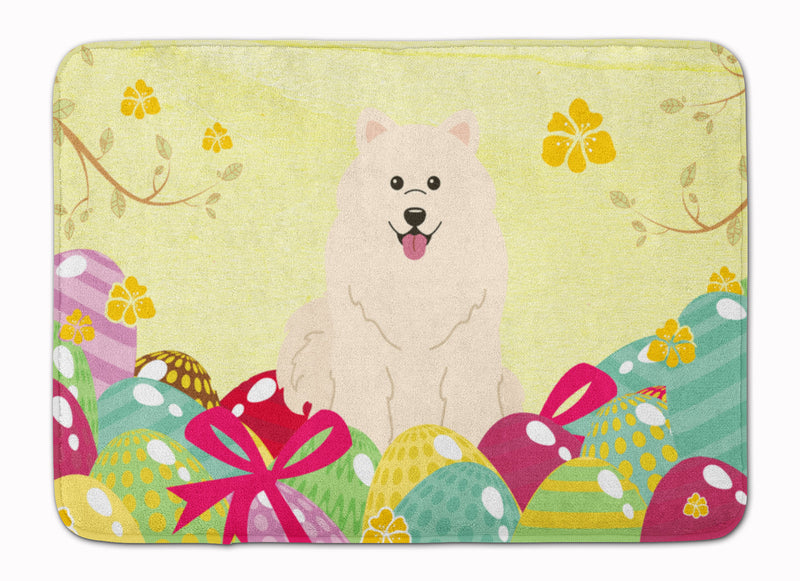 Easter Eggs Samoyed Machine Washable Memory Foam Mat BB6030RUG