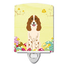Easter Eggs Russian Spaniel Ceramic Night Light Compact, UL-Certified, Ideal for Bedroom, Bathroom, Nursery, Hallway, Kitchen, 6x4x3, Multicolor