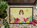 Easter Eggs Russian Spaniel Doormat Indoor Outdoor 24H X 36W Front Door Mat Rugs for Entryway, Non Slip Washable Low Pile,
