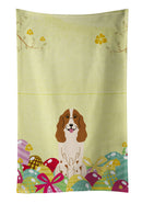 Easter Eggs Russian Spaniel Kitchen Towel Velour Plush Front and Cotton Loop Back Machine Washable