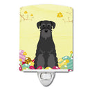 Easter Eggs Standard Schnauzer Black Ceramic Night Light Compact, UL-Certified, Ideal for Bedroom, Bathroom, Nursery, Hallway, Kitchen, 6x4x3, Multicolor