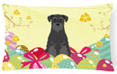 Easter Eggs Standard Schnauzer Black Decorative Throw Pillow 12x16 Indoor Outdoor Accent Cushion, Fabric Cover with Insert for Sofa, Bed, Porch & Living Room