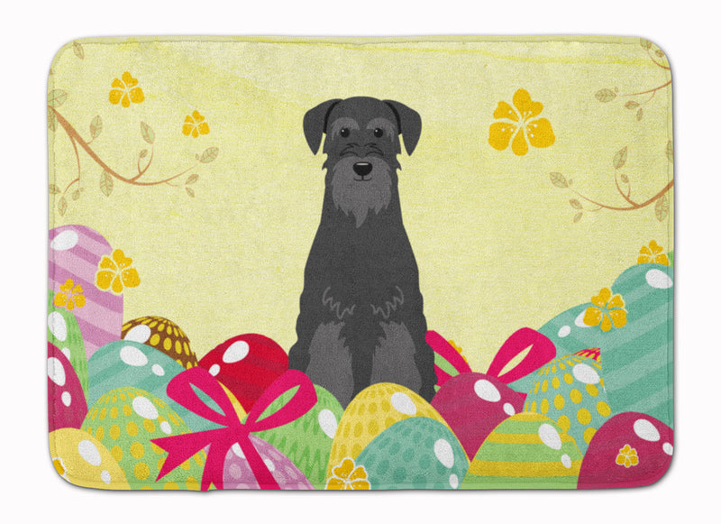 Easter Eggs Standard Schnauzer Black Machine Washable Memory Foam Mat BB6032RUG