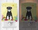 Easter Eggs Standard Schnauzer Salt and Pepper Ceramic Night Light Compact, UL-Certified, Ideal for Bedroom, Bathroom, Nursery, Hallway, Kitchen, 6x4x3, Multicolor