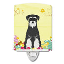 Easter Eggs Standard Schnauzer Salt and Pepper Ceramic Night Light Compact, UL-Certified, Ideal for Bedroom, Bathroom, Nursery, Hallway, Kitchen, 6x4x3, Multicolor