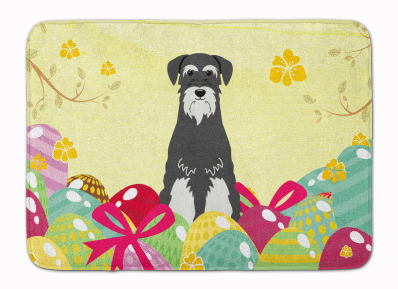 Easter Eggs Standard Schnauzer Salt and Pepper Machine Washable Memory Foam Mat BB6033RUG