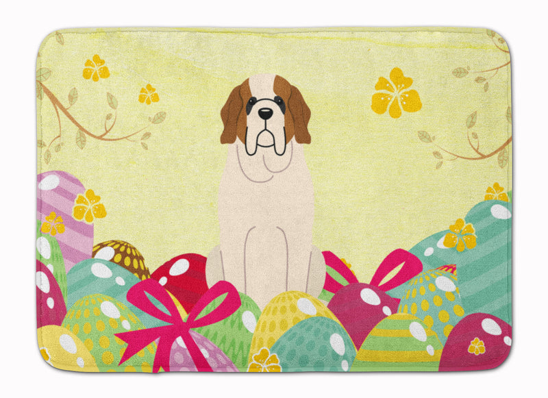 Easter Eggs Saint Bernard Machine Washable Memory Foam Mat BB6035RUG