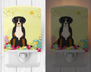 Easter Eggs Greater Swiss Mountain Dog Ceramic Night Light Compact, UL-Certified, Ideal for Bedroom, Bathroom, Nursery, Hallway, Kitchen, 6x4x3, Multicolor