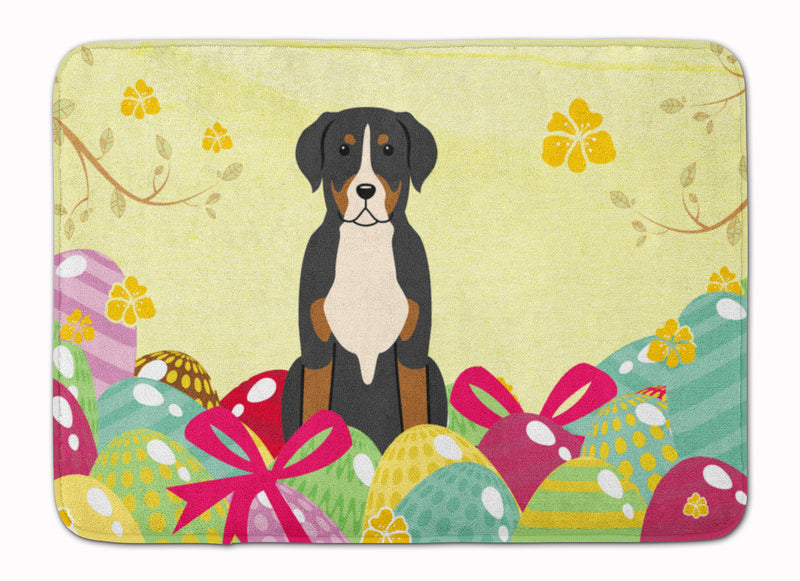 Easter Eggs Greater Swiss Mountain Dog Machine Washable Memory Foam Mat BB6037RUG