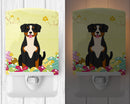 Easter Eggs Entlebucher Ceramic Night Light Compact, UL-Certified, Ideal for Bedroom, Bathroom, Nursery, Hallway, Kitchen, 6x4x3, Multicolor