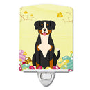 Easter Eggs Entlebucher Ceramic Night Light Compact, UL-Certified, Ideal for Bedroom, Bathroom, Nursery, Hallway, Kitchen, 6x4x3, Multicolor