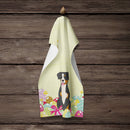 Easter Eggs Entlebucher Kitchen Towel Velour Plush Front and Cotton Loop Back Machine Washable