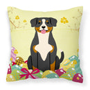 Easter Eggs Entlebucher Decorative Throw Pillow 18x18 Indoor Outdoor Accent Cushion, Fabric Cover with Insert for Sofa, Bed, Porch & Living Room