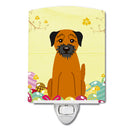 Easter Eggs Border Terrier Ceramic Night Light Compact, UL-Certified, Ideal for Bedroom, Bathroom, Nursery, Hallway, Kitchen, 6x4x3, Multicolor