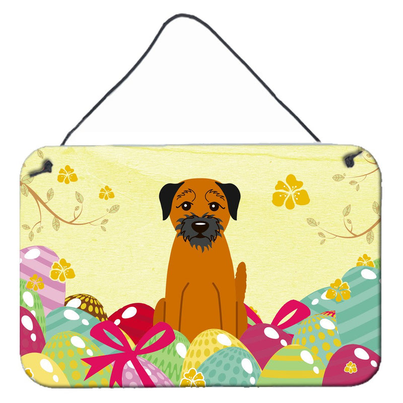 Easter Eggs Border Terrier Wall or Door Hanging Prints BB6039DS812