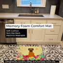 Easter Eggs Border Terrier Memory Foam Kitchen Mat Machine Washable Anti-Fatigue Cushion Comfort Bath or Kitchen Rug