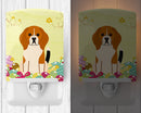 Easter Eggs Beagle Tricolor Ceramic Night Light Compact, UL-Certified, Ideal for Bedroom, Bathroom, Nursery, Hallway, Kitchen, 6x4x3, Multicolor