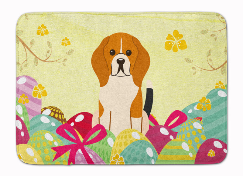 Easter Eggs Beagle Tricolor Machine Washable Memory Foam Mat BB6040RUG