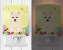 Easter Eggs Westie Ceramic Night Light Compact, UL-Certified, Ideal for Bedroom, Bathroom, Nursery, Hallway, Kitchen, 6x4x3, Multicolor