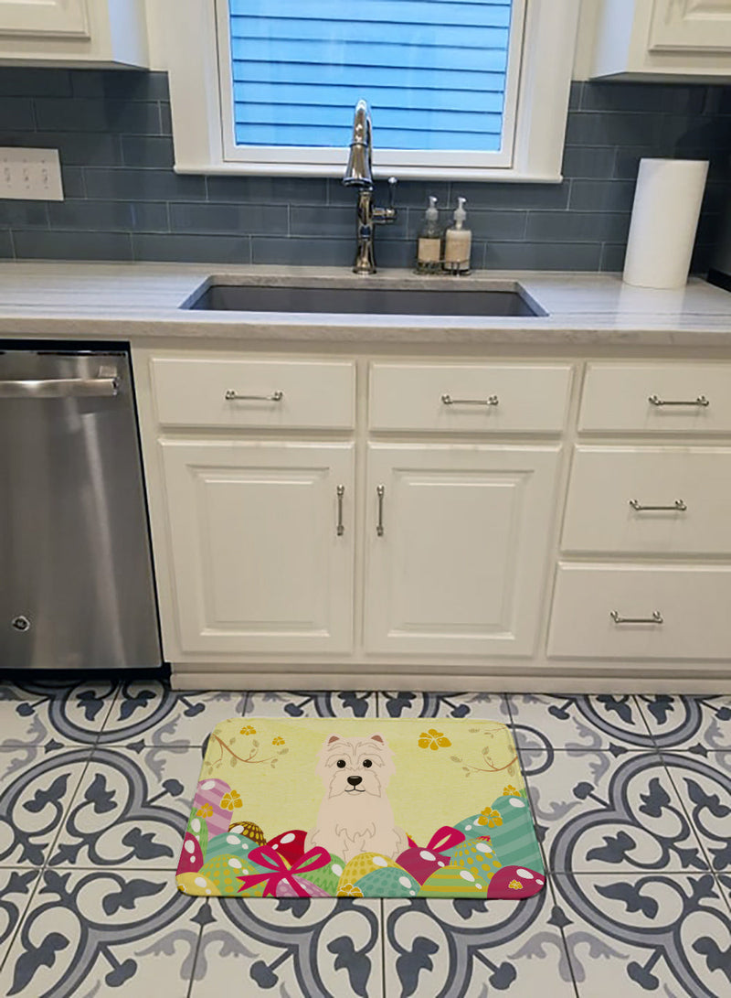 Easter Eggs Westie Machine Washable Memory Foam Mat BB6042RUG