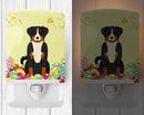 Easter Eggs Appenzeller Sennenhund Ceramic Night Light Compact, UL-Certified, Ideal for Bedroom, Bathroom, Nursery, Hallway, Kitchen, 6x4x3, Multicolor