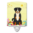 Easter Eggs Appenzeller Sennenhund Ceramic Night Light Compact, UL-Certified, Ideal for Bedroom, Bathroom, Nursery, Hallway, Kitchen, 6x4x3, Multicolor