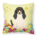 Easter Eggs Swiss Hound Decorative Throw Pillow 18x18 Indoor Outdoor Accent Cushion, Fabric Cover with Insert for Sofa, Bed, Porch & Living Room