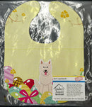 Easter Eggs White German Shepherd Baby Bib Easy-Clean Baby Bib Baby Feeding Accessory Baby Mealtime Essential, 10 x 13, Multicolor