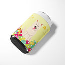 Easter Eggs White German Shepherd Can or Bottle Hugger Cooler Sleeve for Standard 12 oz Cans, Insulated Foam Beer & Soda Can Hugger Reusable