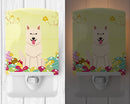 Easter Eggs White German Shepherd Ceramic Night Light Compact, UL-Certified, Ideal for Bedroom, Bathroom, Nursery, Hallway, Kitchen, 6x4x3, Multicolor