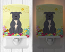 Easter Eggs Staffordshire Bull Terrier Blue Ceramic Night Light Compact, UL-Certified, Ideal for Bedroom, Bathroom, Nursery, Hallway, Kitchen, 6x4x3, Multicolor