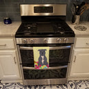 Easter Eggs Staffordshire Bull Terrier Blue Kitchen Towel Velour Plush Front and Cotton Loop Back Machine Washable