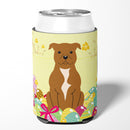 Easter Eggs Staffordshire Bull Terrier Brown Can or Bottle Hugger Cooler Sleeve for Standard 12 oz Cans, Insulated Foam Beer & Soda Can Hugger Reusable