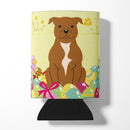 Easter Eggs Staffordshire Bull Terrier Brown Can or Bottle Hugger Cooler Sleeve for Standard 12 oz Cans, Insulated Foam Beer & Soda Can Hugger Reusable